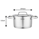 GARNEK STALOWY Z POKRYWĄ 16cm 1,8L VCASA VC-901112 AMARA