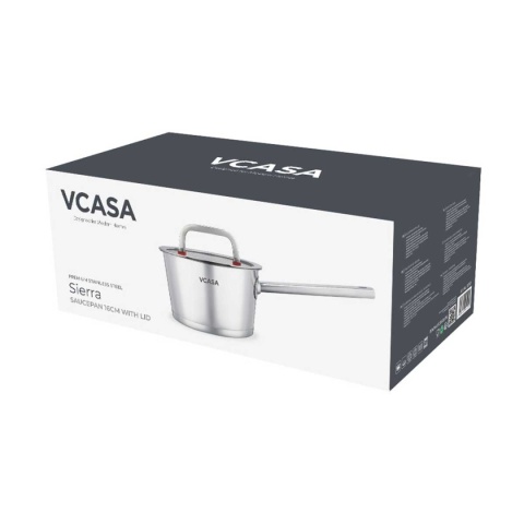 RONDEL STALOWY Z POKRYWĄ 16cm 1,6L VCASA VC-90101 SIERRA