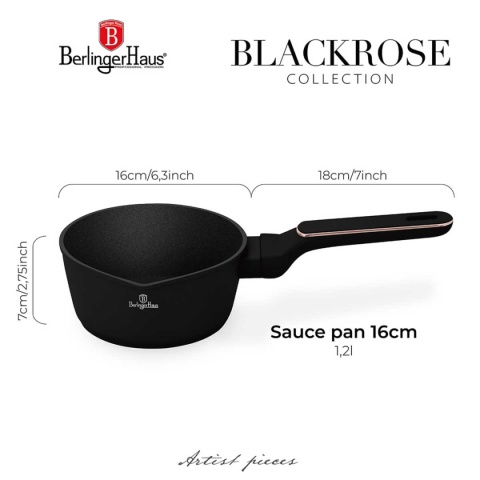 RONDELEK TYTANOWY 16cm BERLINGER HAUS BH-8349 BLACK ROSE