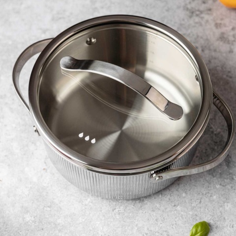 GARNEK STALOWY Z POKRYWĄ 18cm 2.1L VCASA VC-90123 VELORA