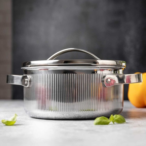 GARNEK STALOWY Z POKRYWĄ 18cm 2.1L VCASA VC-90123 VELORA