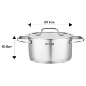 GARNEK STALOWY Z POKRYWĄ 18cm 2.6L VCASA VC-901113 AMARA
