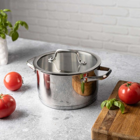 GARNEK STALOWY Z POKRYWĄ 18cm 2.6L VCASA VC-901113 AMARA