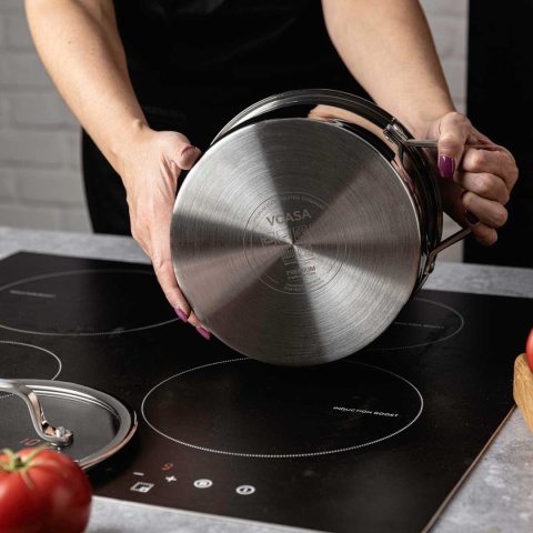 GARNEK STALOWY Z POKRYWĄ 18cm 2.6L VCASA VC-901113 AMARA