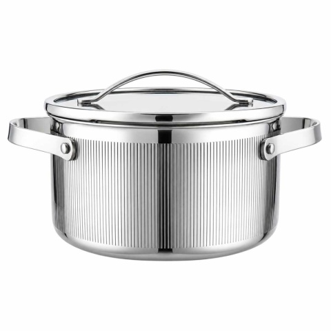 GARNEK STALOWY Z POKRYWĄ 20cm 3L VCASA VC-90124 VELORA