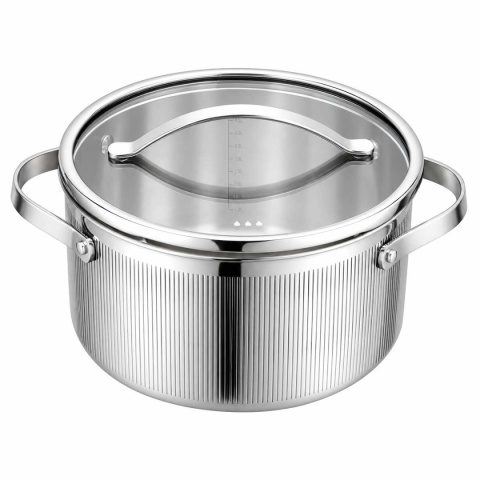 GARNEK STALOWY Z POKRYWĄ 20cm 3L VCASA VC-90124 VELORA