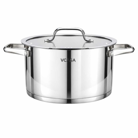 GARNEK STALOWY Z POKRYWĄ 20cm 3.4L VCASA VC-901114 AMARA