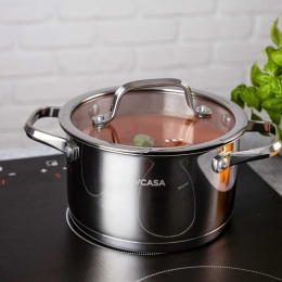 GARNEK STALOWY Z POKRYWĄ 20cm 3.4L VCASA VC-901114 AMARA