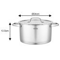 GARNEK STALOWY Z POKRYWĄ 24cm 5.8L VCASA VC-901115 AMARA