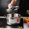 GARNEK STALOWY Z POKRYWĄ 24cm 5.8L VCASA VC-90125 VELORA