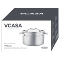 GARNEK STALOWY Z POKRYWĄ 24cm 5.8L VCASA VC-90125 VELORA