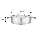 GARNEK STALOWY NISKI Z POKRYWĄ 24cm 2.9L VCASA VC-90116 AMARA