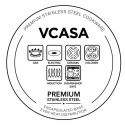 GARNEK STALOWY NISKI Z POKRYWĄ 24cm 2.9L VCASA VC-90116 AMARA