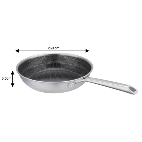 PATELNIA STALOWA 24cm VCASA VC-90155 VELORA Z POWŁOKĄ CERAMICZNĄ