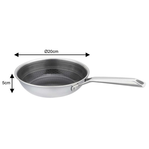 PATELNIA STALOWA 20cm VCASA VC-90154 VELORA Z POWŁOKĄ CERAMICZNĄ