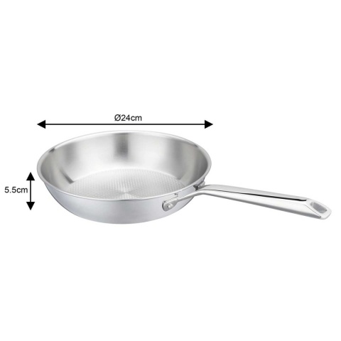 PATELNIA STALOWA 24cm VCASA VC-90152 VELORA TRI-PLY
