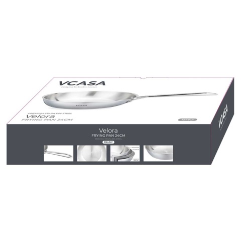 PATELNIA STALOWA 24cm VCASA VC-90152 VELORA TRI-PLY
