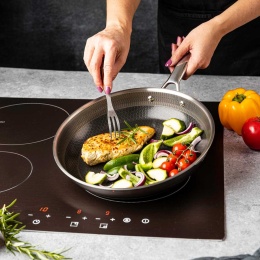 PATELNIA STALOWA 28cm VCASA VC-90156 VELORA Z POWŁOKĄ CERAMICZNĄ