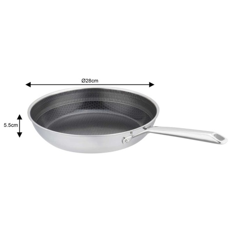 PATELNIA STALOWA 28cm VCASA VC-90156 VELORA Z POWŁOKĄ CERAMICZNĄ
