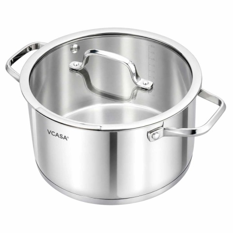 GARNEK STALOWY Z POKRYWĄ 16cm 1,8L VCASA VC-901112 AMARA