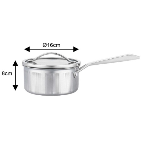 RONDEL STALOWY Z POKRYWĄ 16cm 1,6L VCASA VC-90121 VELORA
