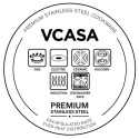 RONDEL STALOWY Z POKRYWĄ 16cm 1,6L VCASA VC-90111 AMARA